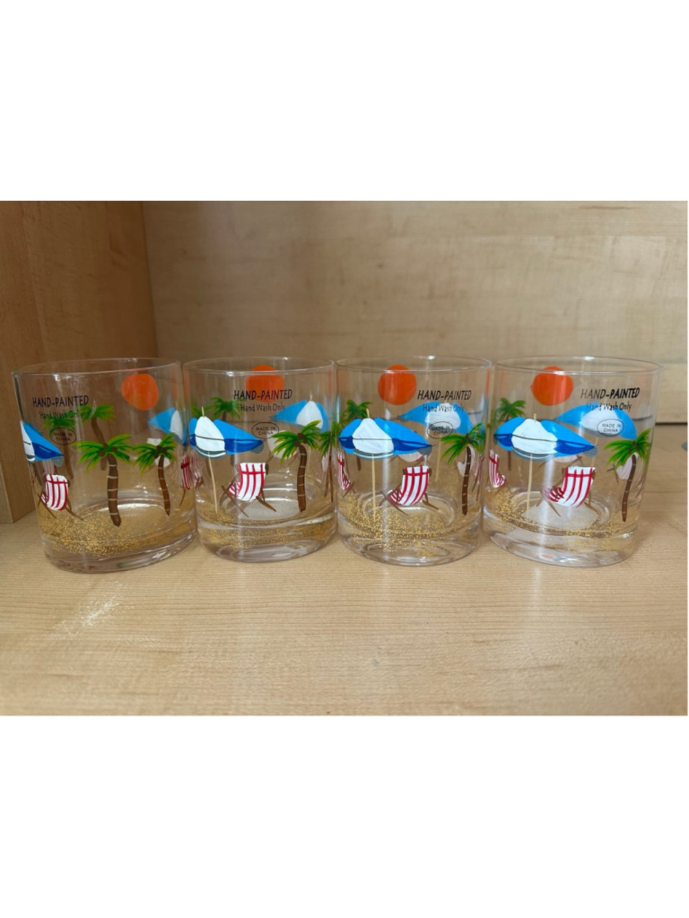 Tumblers beach Set Of 4 Drinking glasses